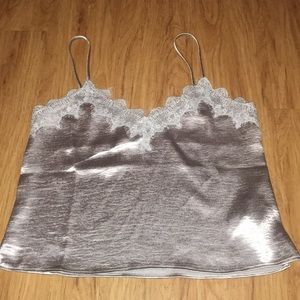 Gray/Silver Semi-cropped Tank Top